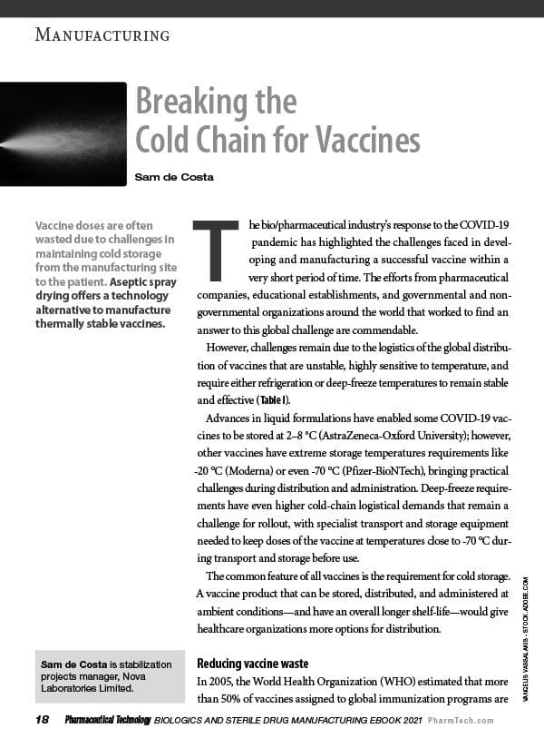 Breaking the Cold Chain for Vaccines